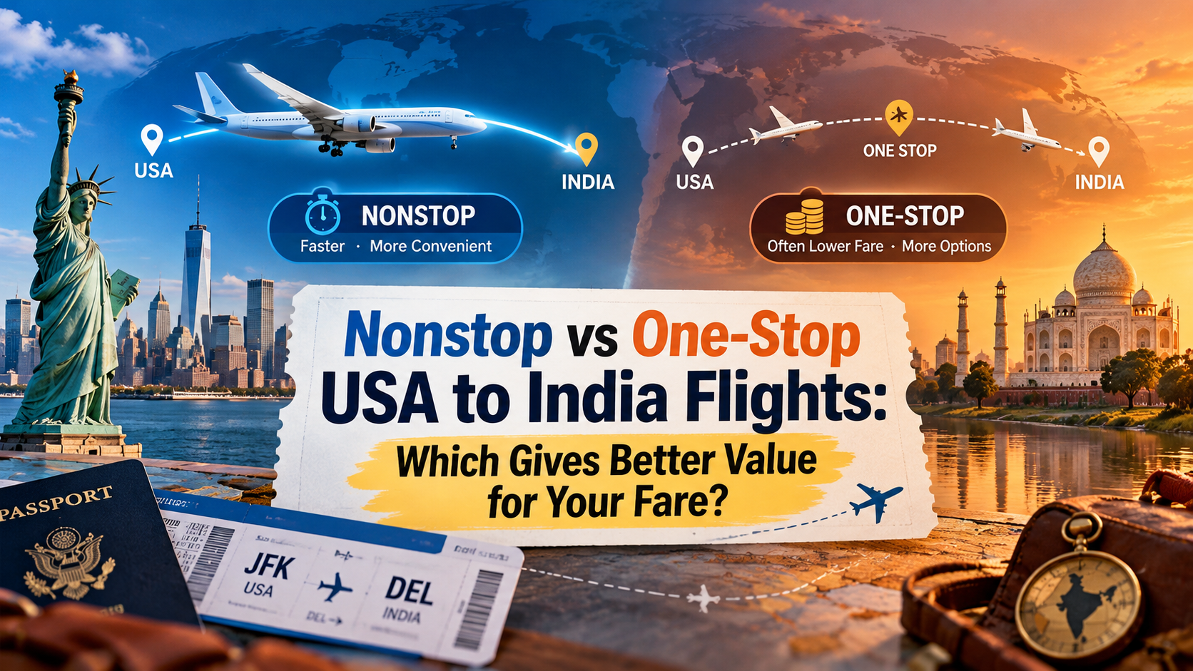Nonstop vs One-Stop USA to India Flights: Which Gives Better Value for Your Fare?