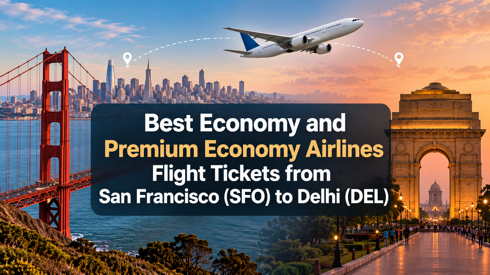Best Economy and Premium Economy Airlines Flight Tickets from San Francisco (SFO) to Delhi (DEL)
