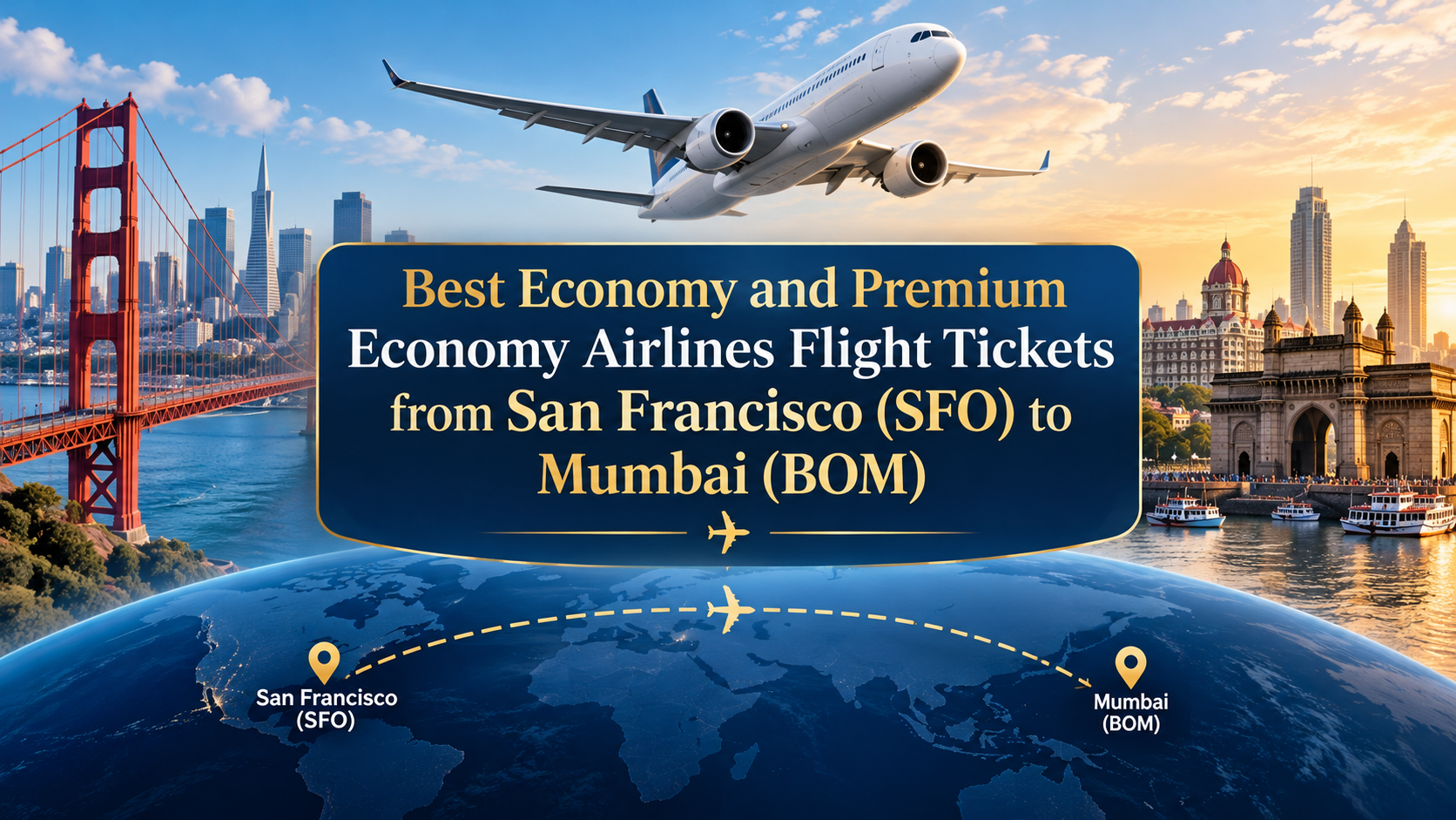Best Economy and Premium Economy Airlines Flight Tickets from San Francisco (SFO) to Mumbai (BOM)