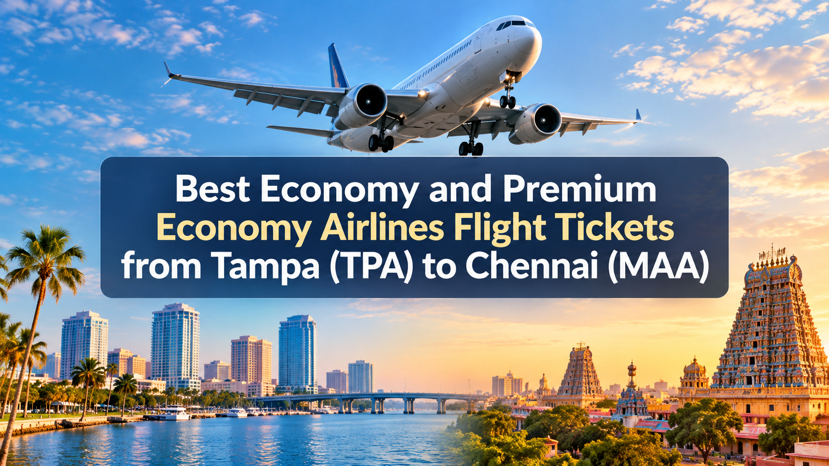 Best Economy and Premium Economy Airlines Flight Tickets from Tampa (TPA) to Chennai (MAA)