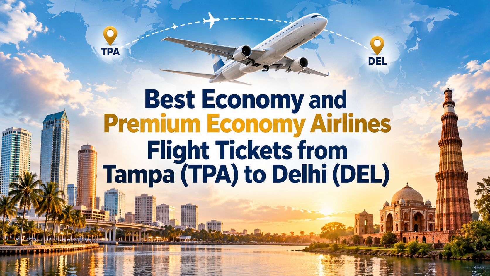 Best Economy and Premium Economy Airlines Flight Tickets from Tampa (TPA) to Delhi (DEL)