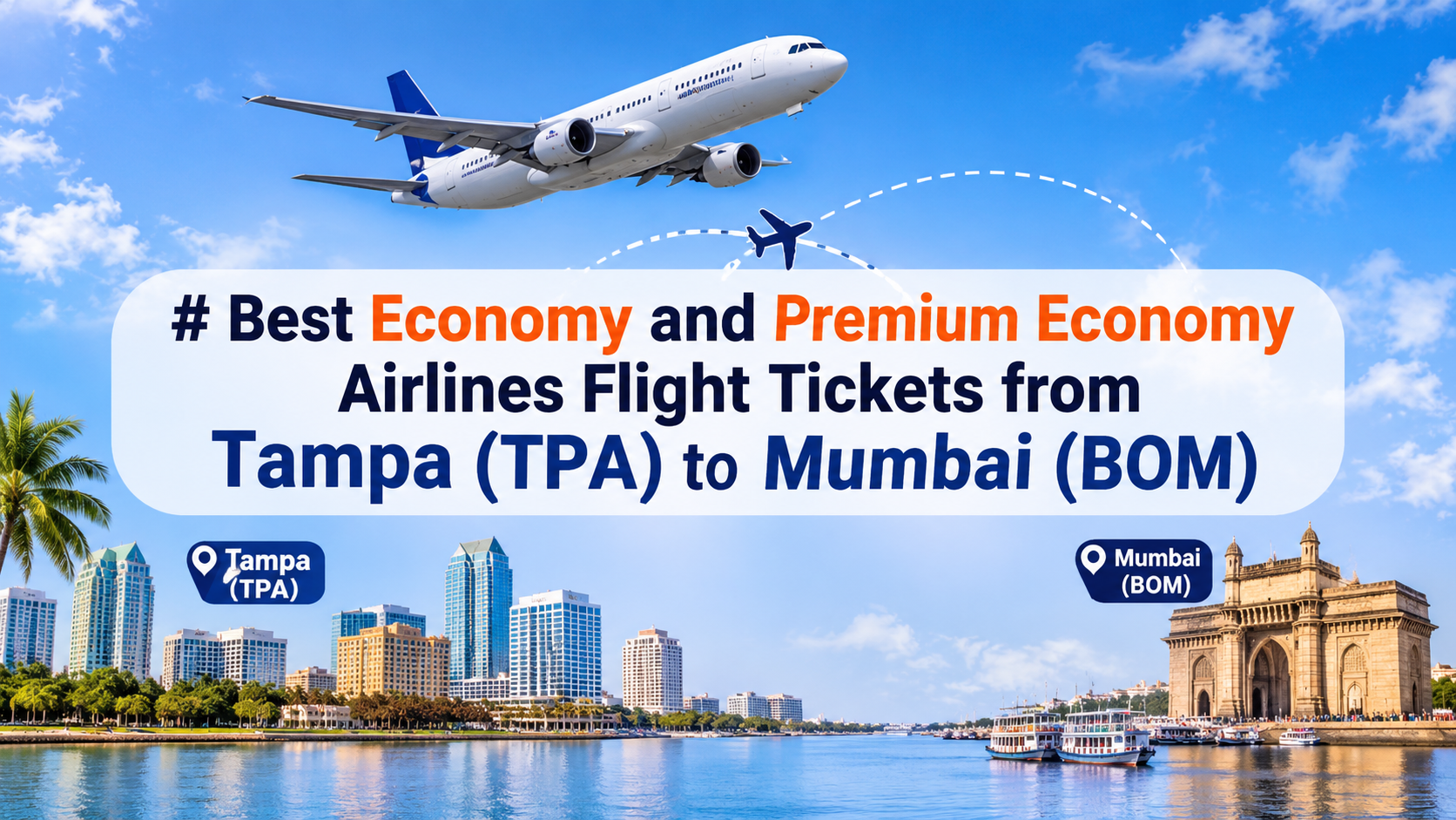 Best Economy and Premium Economy Airlines Flight Tickets from Tampa (TPA) to Mumbai (BOM)