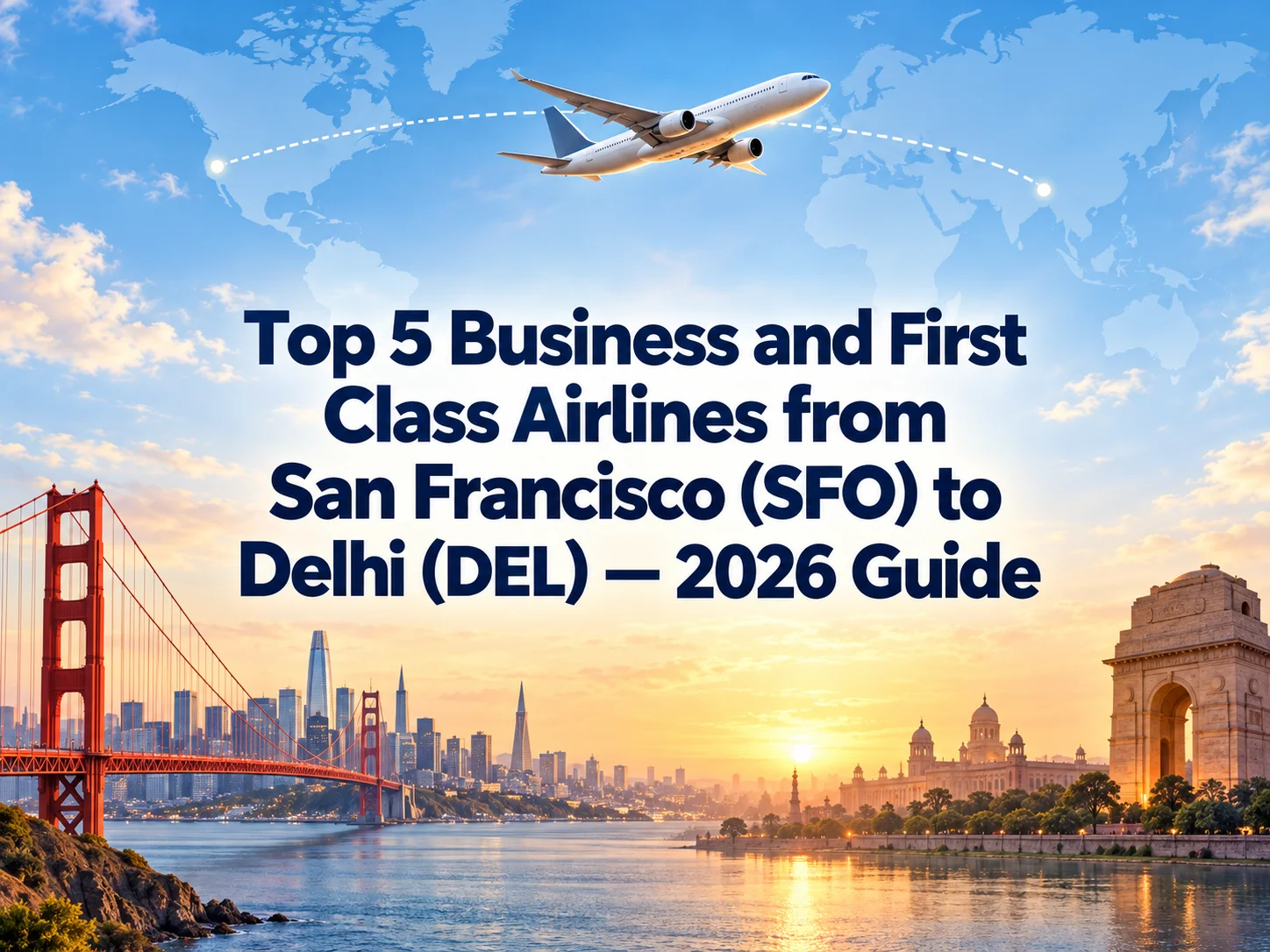 Best Business and First Class Airlines Flight Tickets from San Francisco (SFO) to Delhi (DEL)