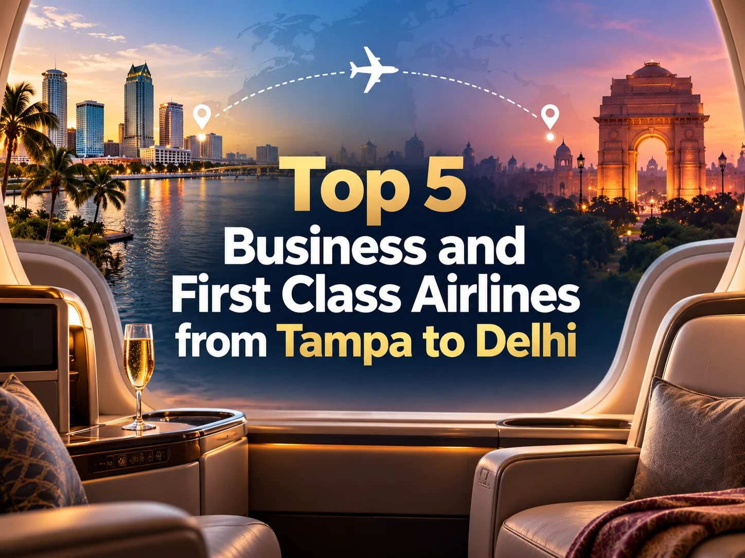 Best Business and First Class Airlines Flight Tickets from Tampa to Delhi
