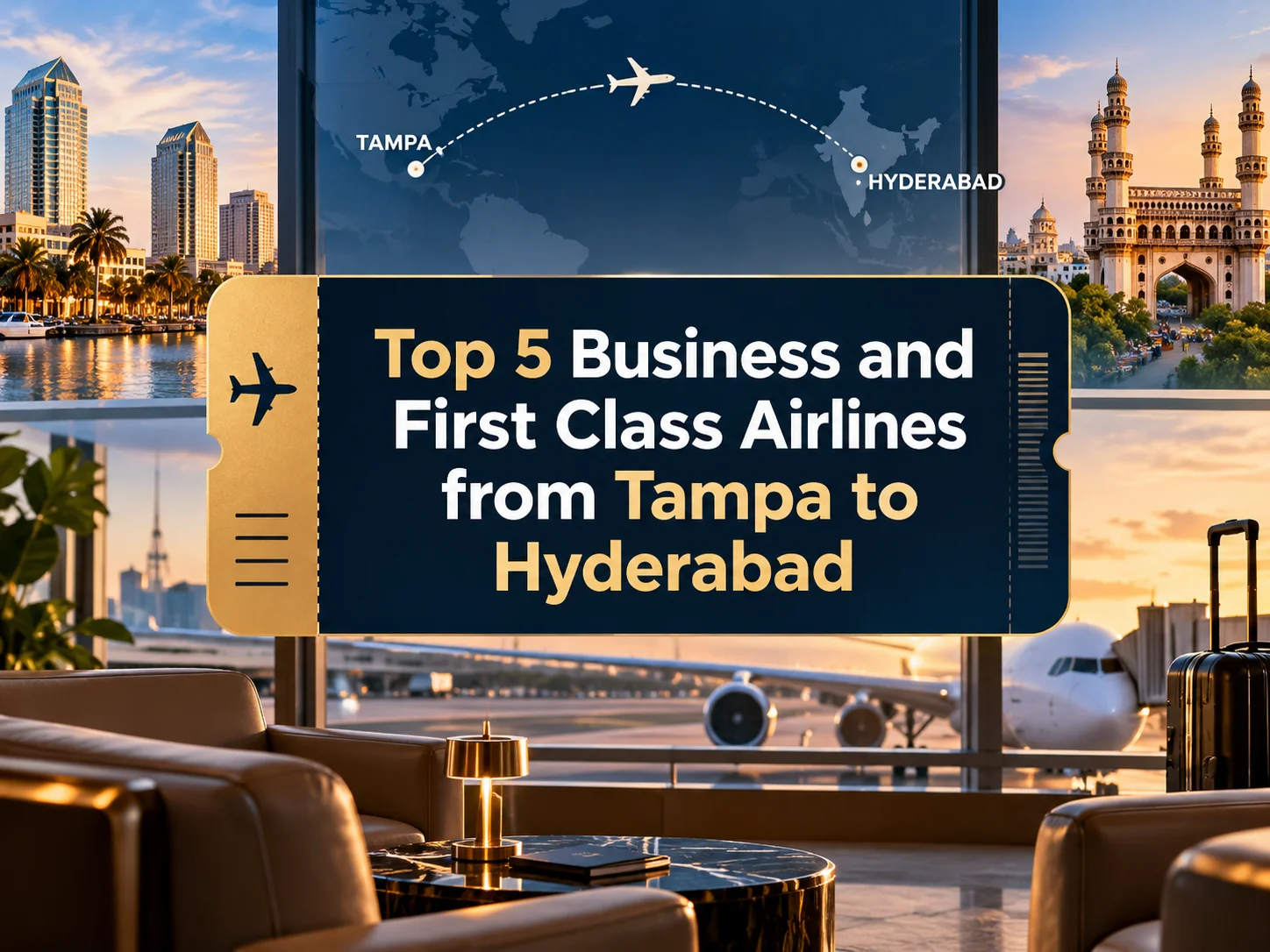 Best Business and First Class Airlines Flight Tickets from Tampa to Hyderabad
