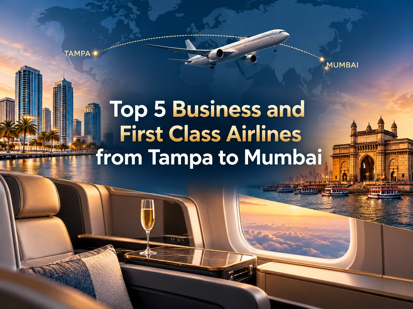 Best Business and First Class Airlines Flight Tickets from Tampa to Mumbai